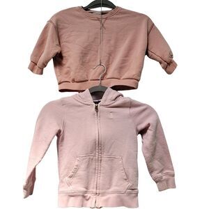Polo Ralph Lauren Pink Zip Up Hoodie & Zara Peach Cotton Blend Sweater 2-4 YO